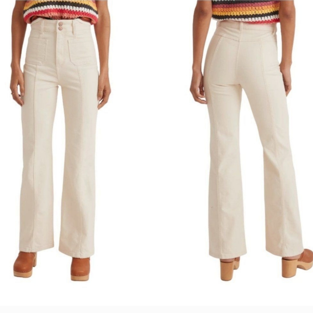 NEW Marine Layer‎ Archive Mariah Flare Pant Beige Size 10